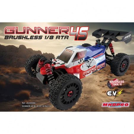 Radio controlled electric car Buggy GUNNER 4S Combo 3S 1:8 RC Buggy