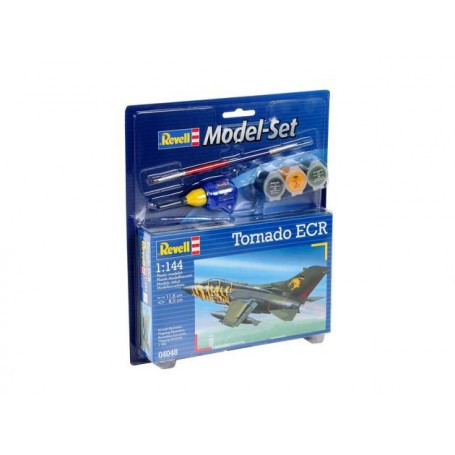 Tornado Ecr Model Set - box containing the model, paints, brush and glue Airplane model kit