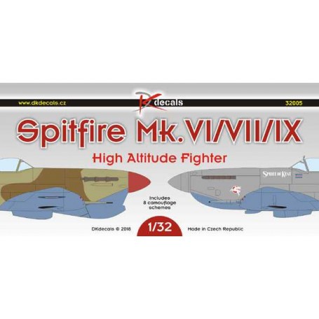 Decals Supermarine Spitfire Mk.VI/Mk.VII/Mk.IX High-Altitude Fighter1. Spitfire Mk.VI, BS460, No.616 Sq. RAF, F/L F.A.O.Gaze, vi