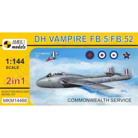 de Havilland Vampire FB.5/FB.52  Commonwealth Service  (2in1  2 kits in 1 box)	(RAF, RAuxAF, RCAF, SAAF)	The de Havilland Vampir