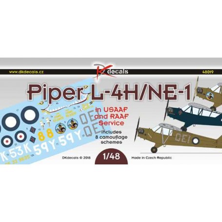 Decals Piper L-4H/NE-1 in USAAF and RAAF Service1. Piper L-4H, 320th BS, 90th BG, 5th AF, 19432. Piper NE-1, 1st Provisional Obs