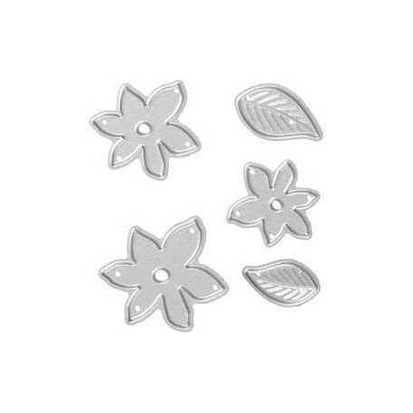 Die Cut and Embossing Folder, size 2-5x1.2-5 cm, little plants, 1pc Cutting accessories