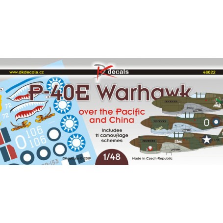 Decals Curtiss P-40E Warhawk over the Pacific and China1. P-40E Warhawk, 33rd PS (Prov), 2nd Lt. R.McMahon, Australia 19422. P-4