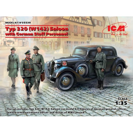 Typ 320 (W142) Saloon, WWII German Staff Car with German Staff personnel Model kit
