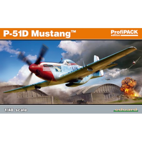 North-American P-51D Mustang ProfiPACK edition kit of US WWII fighter aircraft P-51D version D-10 and higher in 1/48 scale. The 