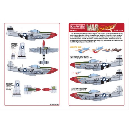 Decals North-American P-51D-10-NA Mustang 44-14361 WD-K 'Fiesty Sue’, Pilot: Lt. Darwin L Berry 