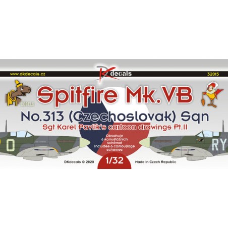 Decals Supermarine Spitfire Mk.VB of No.313 (Czechoslovak) Sq., Sgt Pavlík's cartoons, Pt.21 