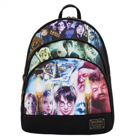 Harry Potter Loungefly Mini Backpack Trilogy Triple Pocket