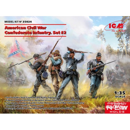 American Civil War Confederate Infantry.Set 2 (100% new molds) Model kit