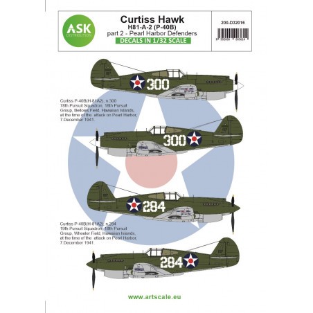 Curtiss H81-A-2 part 2 - Pearl HarborContains decals for two kits.1) 