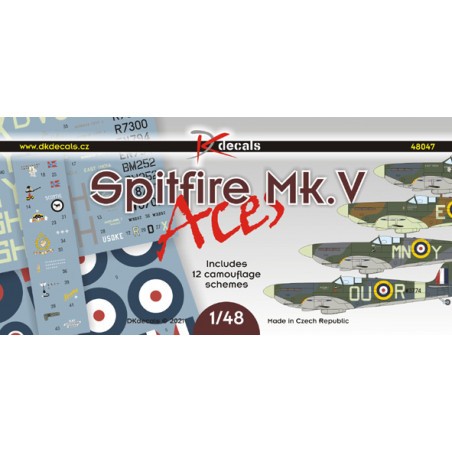 Decals Supermarine Spitfire Mk.V Aces1. Spitfire Mk.VB, W3774 