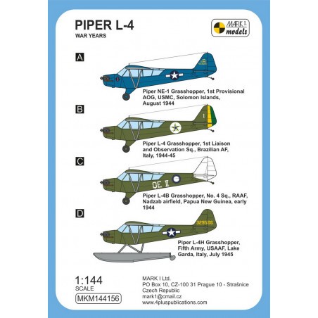 Piper L-4 'War Years' (2in1) bagged Model kit