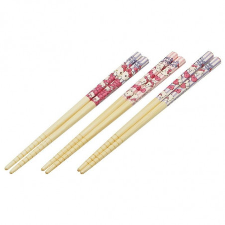 HELLO KITTY - Hello Kitty - Set of 3 bamboo chopsticks 