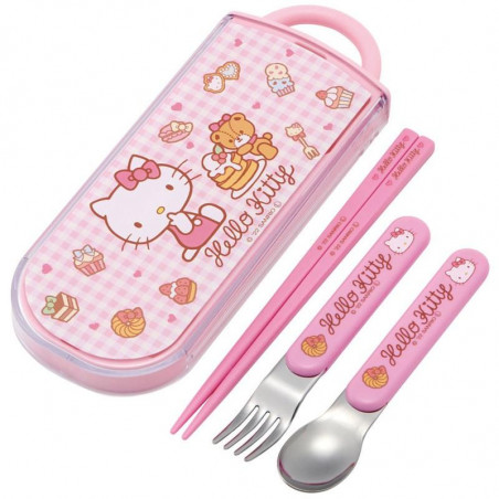 HELLO KITTY - Sweety Pink - Spoon and Fork Chopsticks Set 