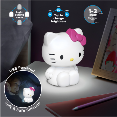 HELLO KITTY - Rechargeable Silicone Lamp 18cm 