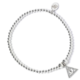 Deathly Hallows beaded bracelet - 925th silver with crystals - Harry Potter 