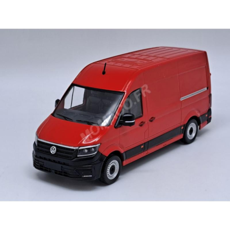 VOLKSWAGEN CRAFTER L2H2 RED WITH FIREFIGHTER DECAL SHEET Die cast 