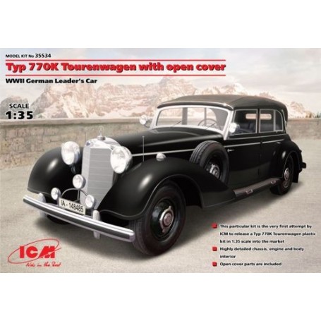 Typ 770K Tourenwagen with open cover, WWII German Leader's Car Model kit