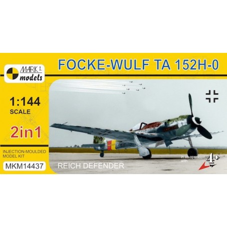 Focke-Wulf Ta-152H 0 Reich Defender '. Two injection-molded kits are Supplied in this box and Each kit contains 26 shares and on