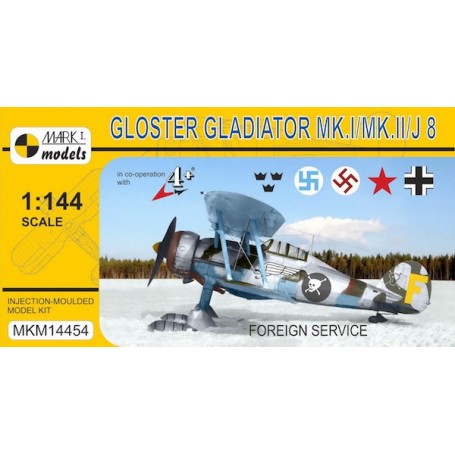 Gloster Gladiator Mk.I/II/J 8 'Foreign Service' (Swedish AF, Latvian AF, Soviet AF, Luftwaffe)The Gloster Gladiator was a Britis